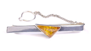 Honey Baltic Amber and Sterling Silver Tie Bar