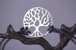 Sterling Silver Tree of Life Unisex Adjustable Bracelet