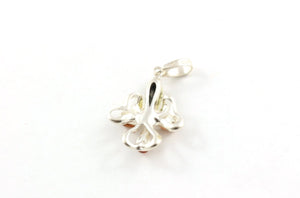 Small Baltic Amber and Sterling Silver Orchid Flower Pendant