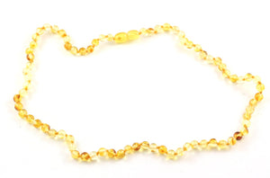 5mm Round Baltic Amber Golden Yellow Bead Necklace