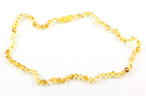 5mm Round Baltic Amber Golden Yellow Bead Necklace