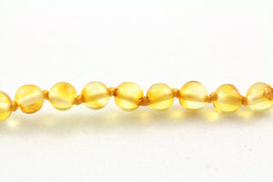 5mm Round Baltic Amber Golden Yellow Bead Necklace