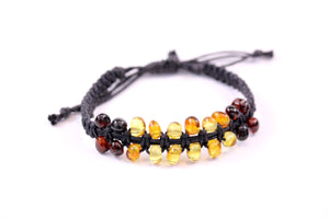 Baltic Amber Bead Adjustable Braided Bracelet