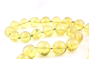 16-22mm Massive Round Green Baltic Amber Bead Necklace with Certificate