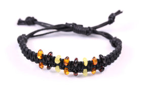 Baltic Amber Bead Adjustable Braided Bracelet