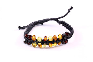 Baltic Amber Bead Adjustable Braided Bracelet
