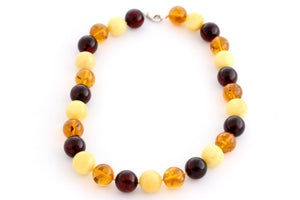 16mm Round Baltic Amber Multi Bead Necklace