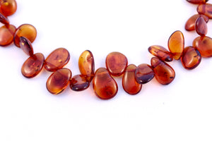 Cognac Leaf Baltic Amber Graduated Bead Necklace