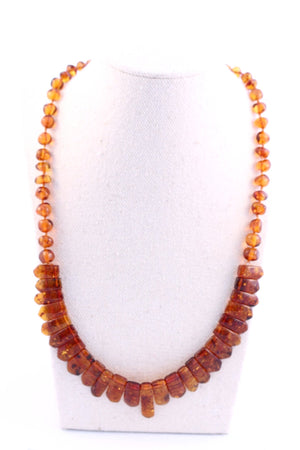 Cognac Baltic Amber Bead Collar Necklace