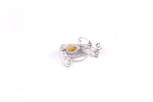 Baltic Amber and Sterling Silver Cat Friends Brooch