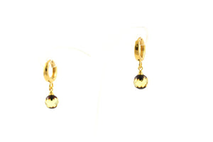 Facetted Green Baltic Amber Earrings with Gold Plated Sterling Silver