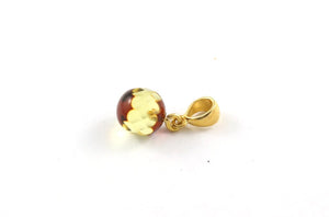 Facetted Green Baltic Amber Pendant with Gold Plated Sterling Silver