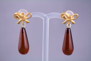 Delicate Baltic Amber Drops with Gold-Plated Sterling Silver Earrings