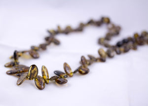Green Baltic Amber Graduated Bead Necklace