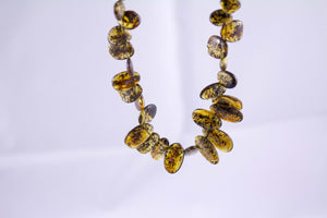 Green Baltic Amber Graduated Bead Necklace