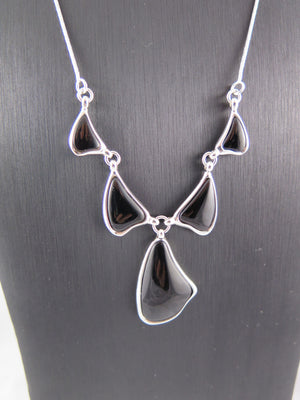 Baltic Amber and Sterling Silver Abstract Necklace