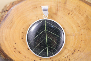 Sterling Silver and Real Leaf Pendant