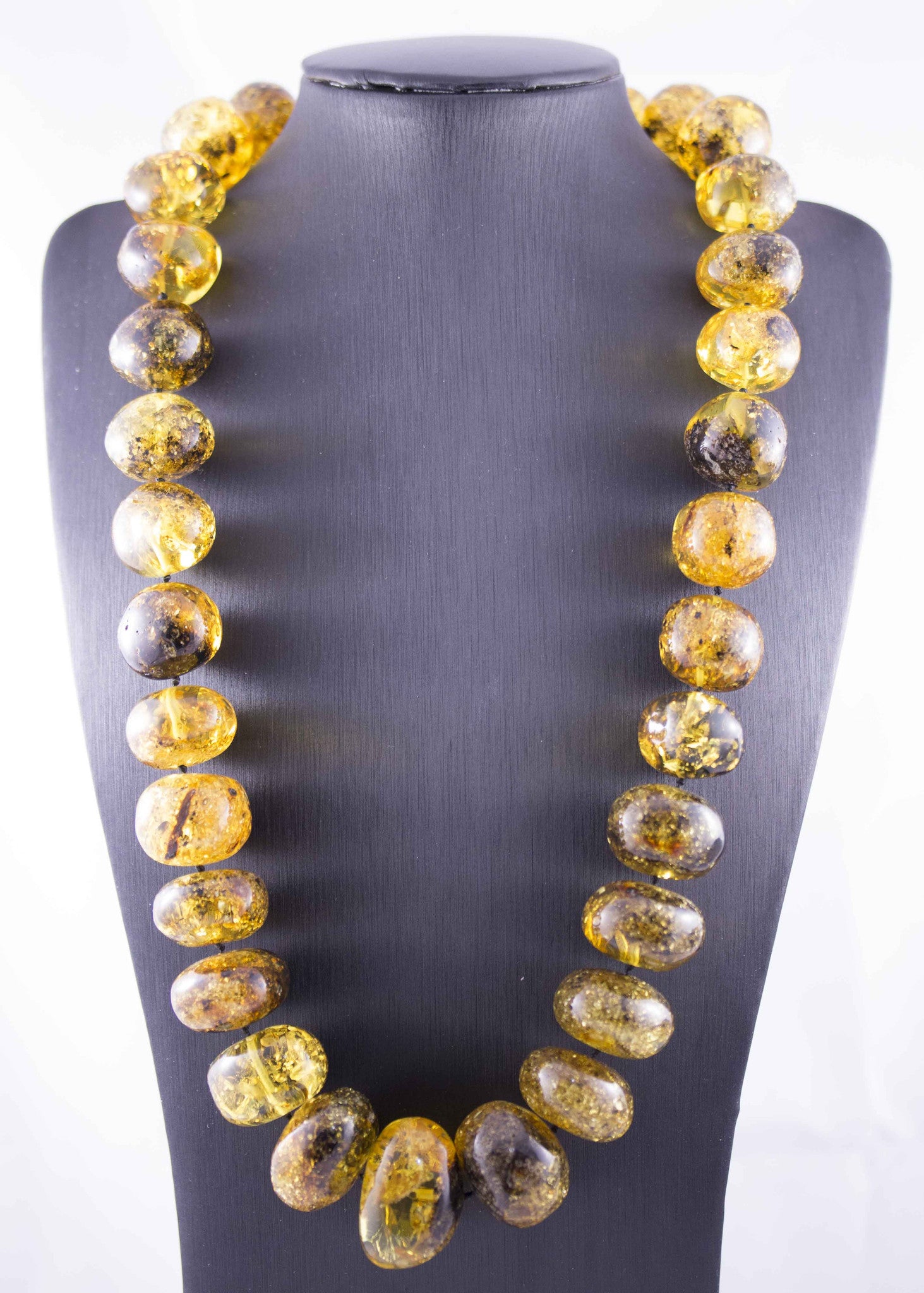 Green amber top beads