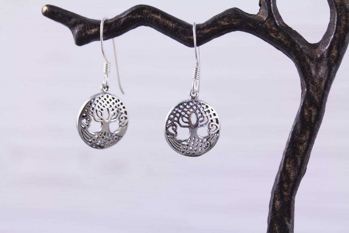 Sterling Silver Tree of Life Celtic Earrings